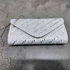 Silver & crystal crusted handbag